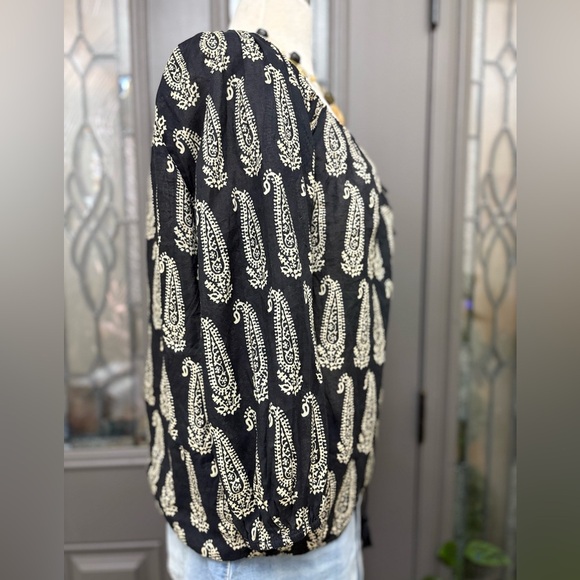 Denim & Supply Ralph Lauren Paisley Print Oversized Tassel Boho Blouse - Picture 6 of 11